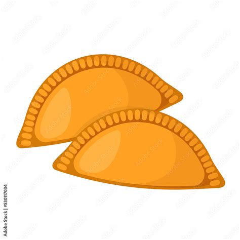 Empanadas Flat Vector Illustration Logo Icon Clipart Isolated On White