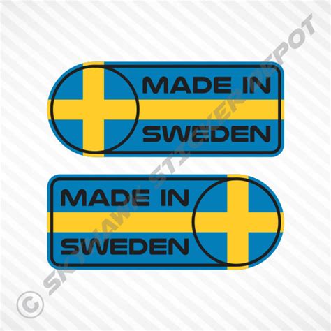 Gemaakt In Zweden Auto Sticker Set Vinyl Sticker Zweedse Vlag Etsy