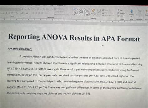 Solved Reporting ANOVA Results In APA Format APA Style Chegg