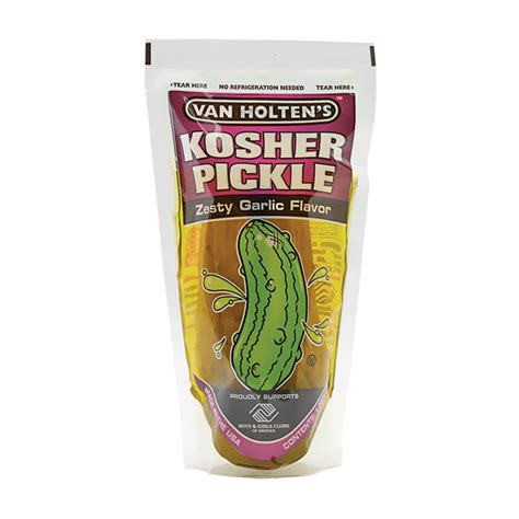 Van Holten S Large Kosher Pickle In A Pouch Zesty Garlic Mollie S