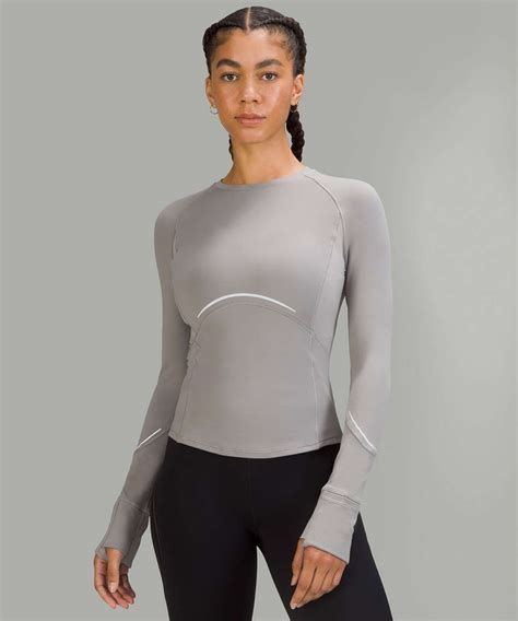 Lululemon Rulu Reflective Running Long Sleeve Shirt Gull Grey Lulu