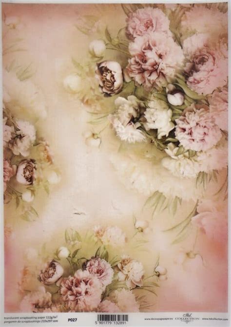 Translucent/Vellum Paper - Pink flowers - Napkin Shop