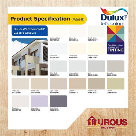 DULUX WEATHERSHIELD 5 LITRE ( CLASSIC COLOURS ) - Aurous Hardware ...