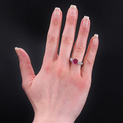 Bague Saphir Rose Et Diamants Or Platine Bague De Fian Ailles