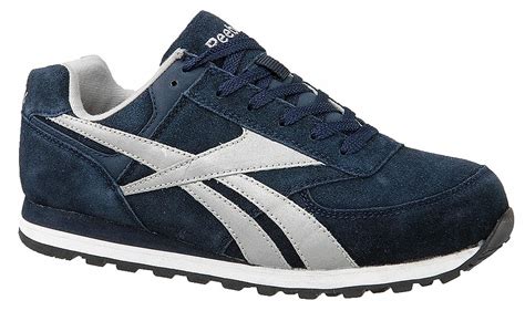 REEBOK Athletic Shoe, 9, M, Women's, Navy Blue, Steel Toe Type, 1 PR ...