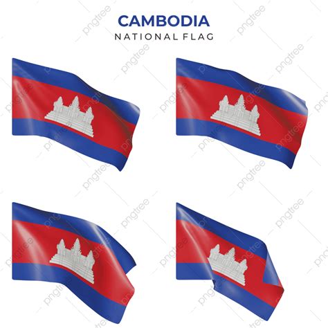 Un Conjunto De Banderas Realistas 3d PNG Bandera Realista 3d Camboya