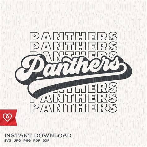 Panthers School Spirit Svg Retro Design Panther Pride Png Panthers