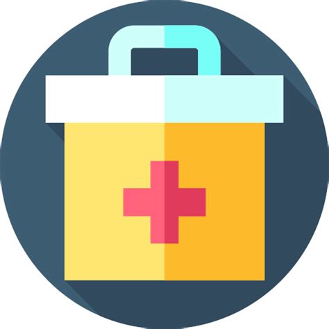 First Aid Kit Flat Circular Flat Icon