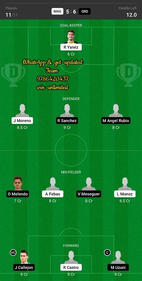 Mag Vs Grd Dream Team Fantasy Prediction La Liga