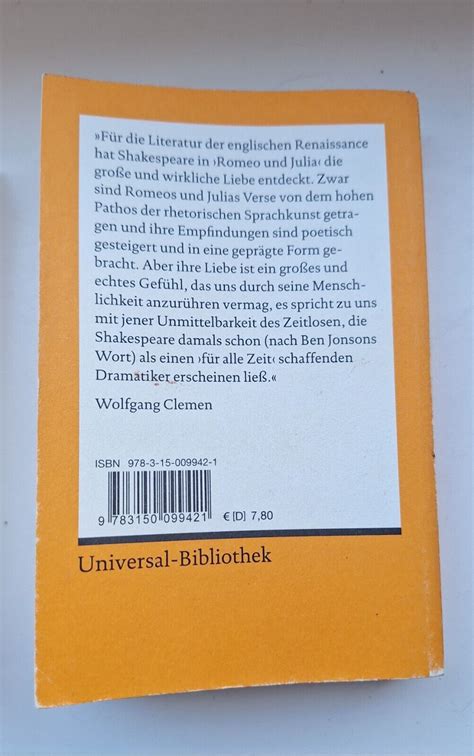 Shakespeare Romeo Julia Juliet Reclam Heft Deutsch Englisch