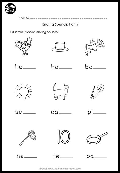 Ending Sounds Worksheets And Activities Artofit