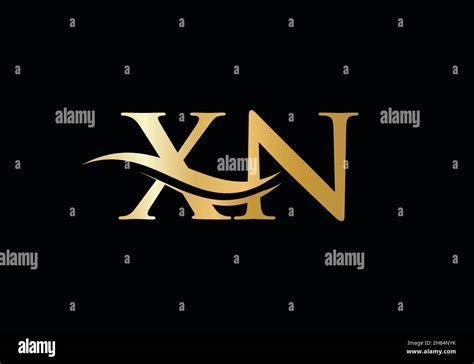 XN Letter Logo Design Premium Letter XN Logo Design With Water Wave