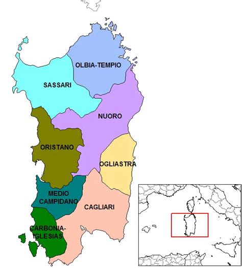 Capital Sardinia Map