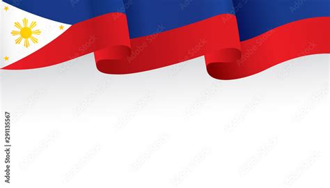 Philippines flag ribbon isolated on white background. Vector ...