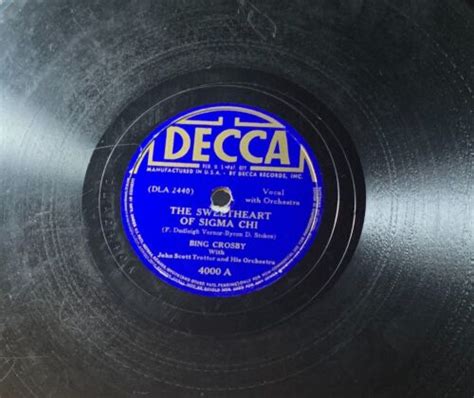 Bing Crosby Sweetheart Of Sigma Chi Dream Girl Pi K A Rpm Decca