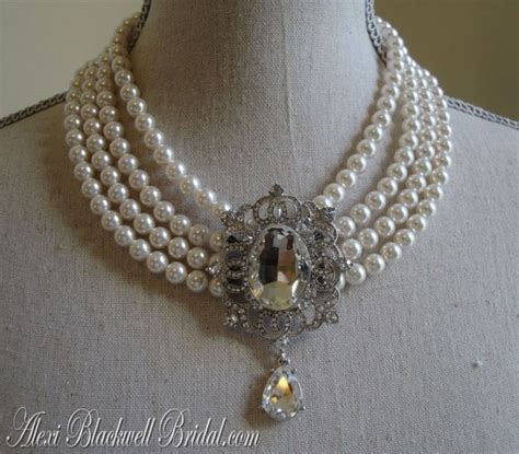 Audrey Hepburn Pearl Necklace with by AlexiBlackwellBridal on Etsy