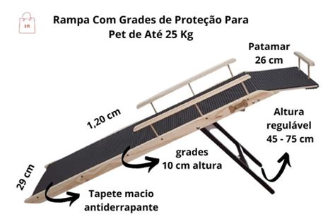 Rampa Escada Grade Para Pet Cachorro Subir Na Cama Sofá