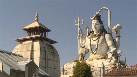 Char Dham Huge Lord Shiva Statue Namchi Stock Video Pond