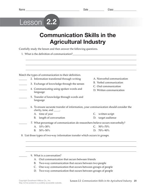 Lesson 2 2 Wksh Copyright Goodheart Willcox Co Inc Not Be Posted To