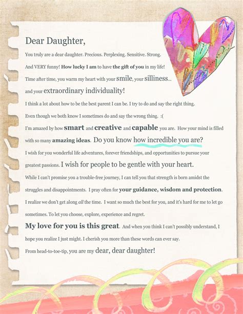 Love Letter Dear Daughter Digital Download Letter To My Daughter Dear Daughter Daughter