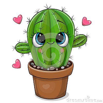 Cartoon Cactus With Eyes Isolated On A White Background Stock Vector