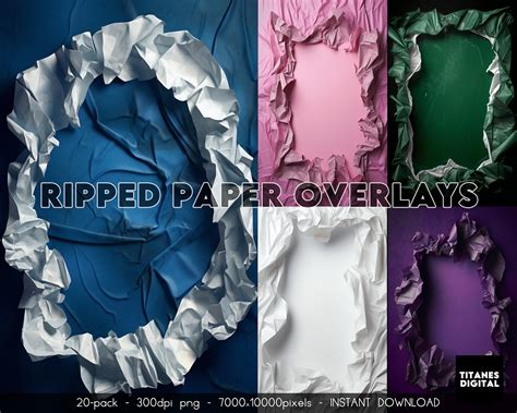 20 Ripped Paper Backdrop Overlay Ripped Paper PNG Digital - Etsy