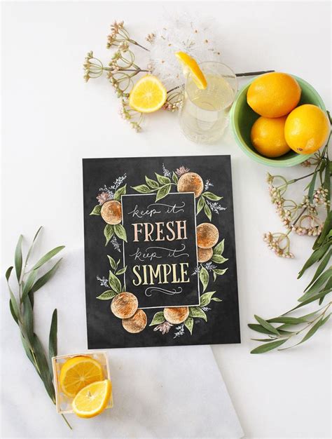 Keep It Fresh Keep It Simple Print And Canvas Summer Art Citrus Lily And Val