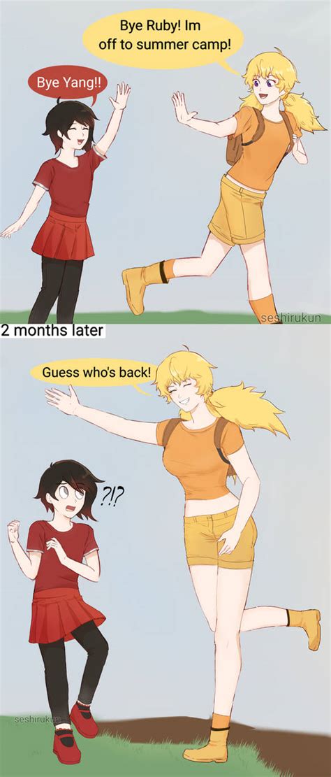 Rwby Comic Yangs Growth Spurt By Seshirukun On Deviantart