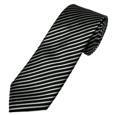 Tresanti Celeste Black Silver Striped Men S Silk Designer Tie From