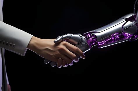 Premium AI Image | Handshake between a human and a robot