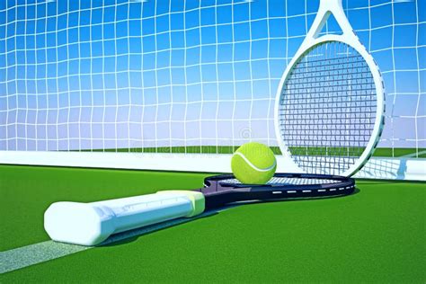 Tennis Rackets Sphere Court Stock Illustration Illustration Of