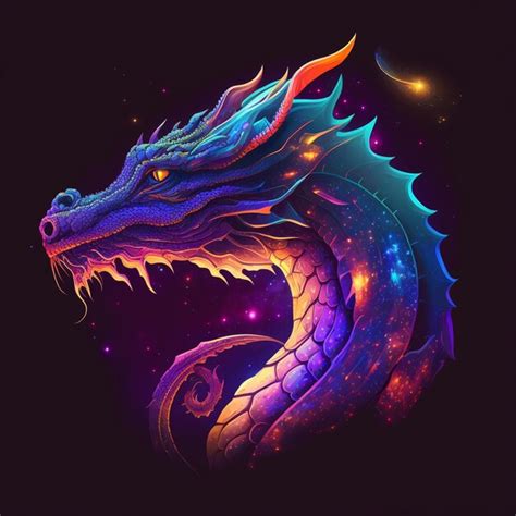 Premium AI Image | Dragon Galaxy Cartoon Vector Illustration