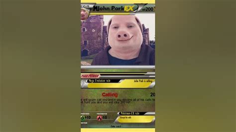 John Pork As A Pokémon Card Johnpork Youtube