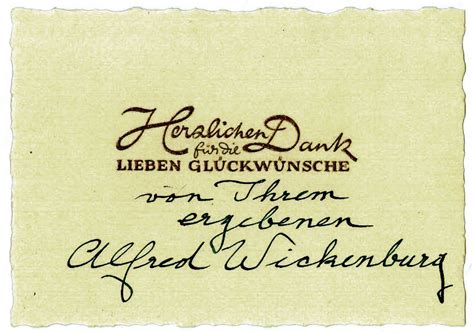 Wickenburg Alfred Gedr Billett Mit Eigenh Gru Zeile Und U