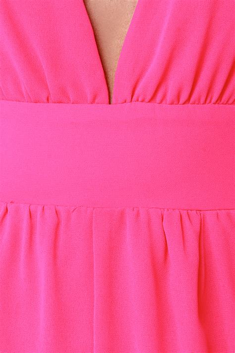 Hot Pink Romper Sleeveless Romper 43 00