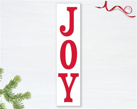 Joy Christmas Sign, Tall Standing Sign in Christmas colors