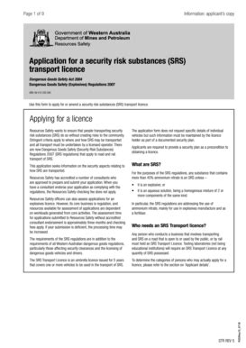 Fillable Online Dmp Wa Gov Application For A Security Risk Substances