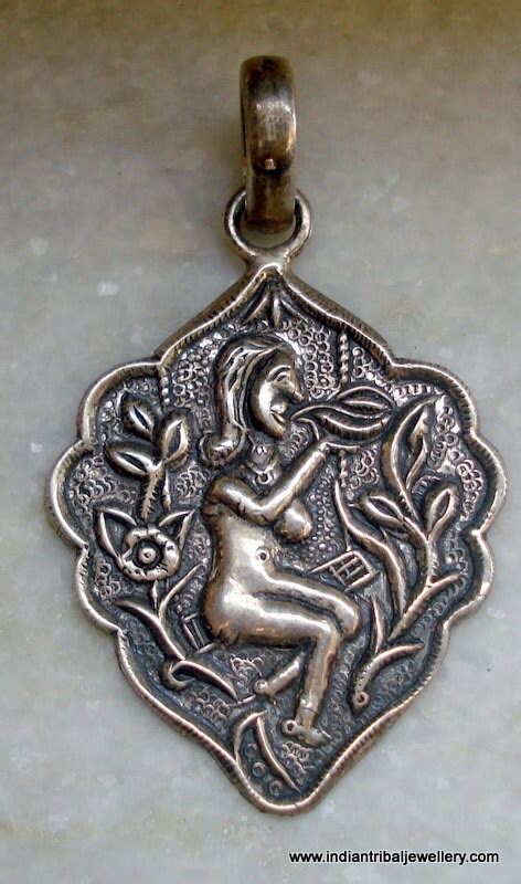 Traditional Sterling Silver Nude Lady Pendant India Etsy