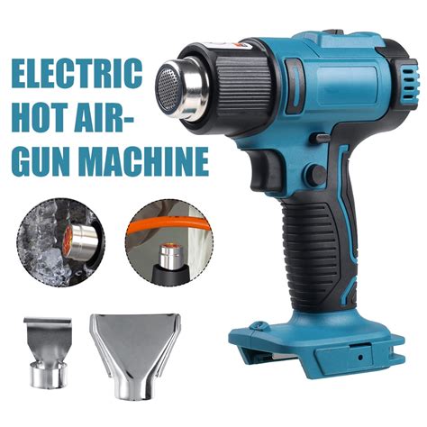 21V Cordless Handheld Hot Air Guns Temperatures Adjustable With 2 Nozzles Electric Heat Gun For