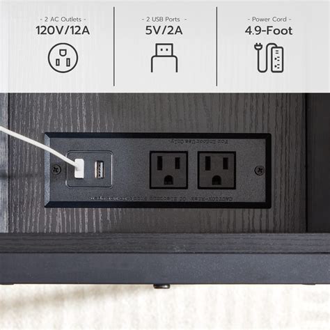 Hoobro Side Table Flip End Table With Charging Station And Shelves