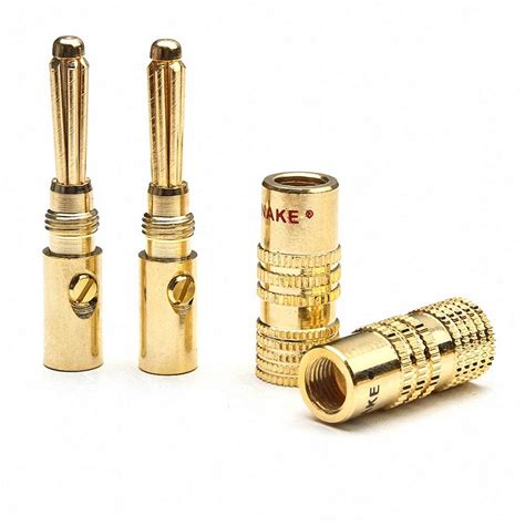 Amazon 12PCS 4mm Copper Banana Plug Connectors 24k Gold Plated