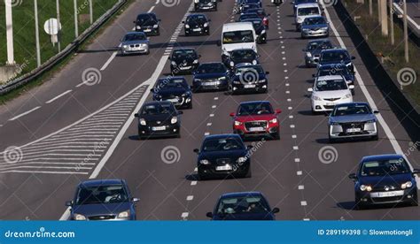 Traffic Jam On Highway A4 Near Paris Car Traffic France Editorial