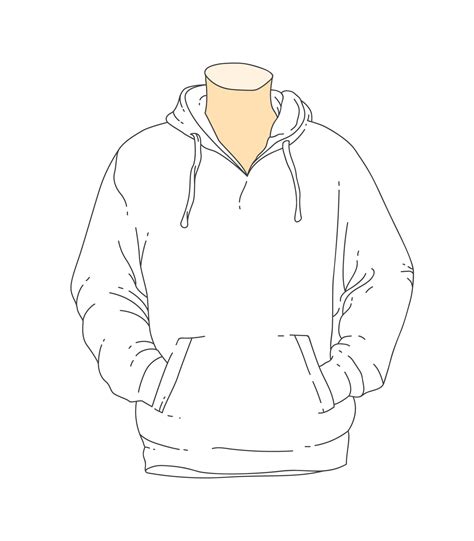 Blank White Outline Hooded Sweatshirt Template 184894 Vector Art At