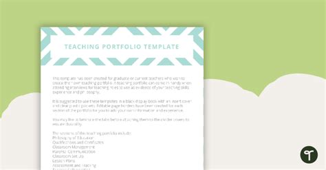 Teaching Portfolio Template Blue Teach Starter