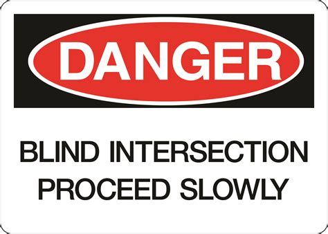Danger Sign - Blind Intersection Proceed Slowly - 5S Supplies LLC