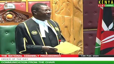 WELCOME BACK Listen To Speaker Wetangula Opening Remarks After