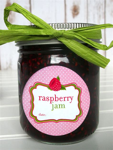 Cute Red Raspberry Jam Canning Labels for home preserved fruit jam ...