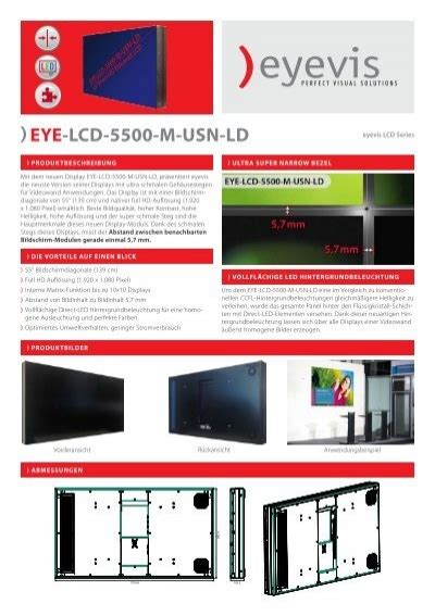 Datenblatt EYE LCD 5500 M USN LD Zum Eyevis GmbH