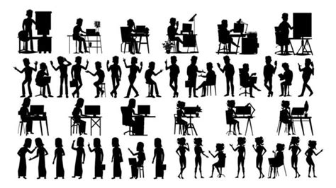 Office People Silhouette Vector Art, Icons, and Graphics for Free Download