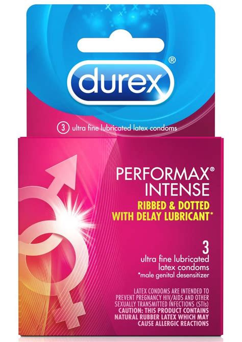 Durex Performax Intense Ribbed And Dotted Lubricated Latex Condoms